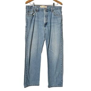 Levis 505 Regular Fit Mens Blue Jeans‎ Size 36 x 32 Distressed Grunge Fray Hem